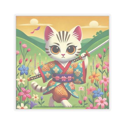 Samurai Kitten Kiss-Cut Stickers (4 Sizes)