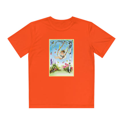 Spring Fairy's Floral Swing Youth Competitor Tee – Garden Magic & Whimsical Adventure