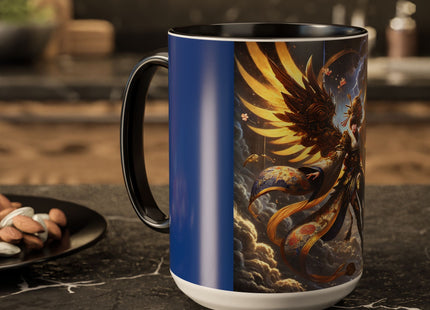 Valkyrie Descending Through Storm Colorful Mugs (11oz, 15oz)