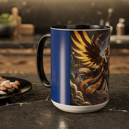 Valkyrie Descending Through Storm Colorful Mugs (11oz, 15oz)