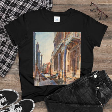 Gondola Moorings on the Grand Canal by John Singer Sargent Women's Midweight Cotton Tee