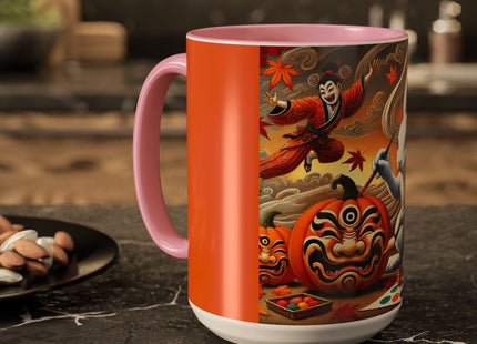 Halloween Rabbit’s Kabuki Jack-o’-Lanterns Colorful Mugs (11oz, 15oz)