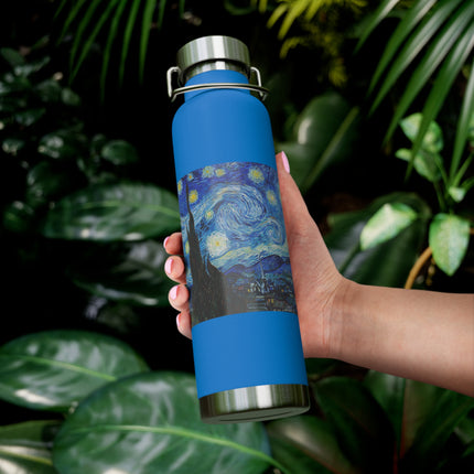The Starry Night by Vincent Van Gogh Copper Vacuum Insulated Bottle, 22oz