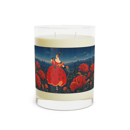 🌺🌙 The Lady Of The Crimson Twilight Garden Scented Candle – Art Deco Floral Fantasy