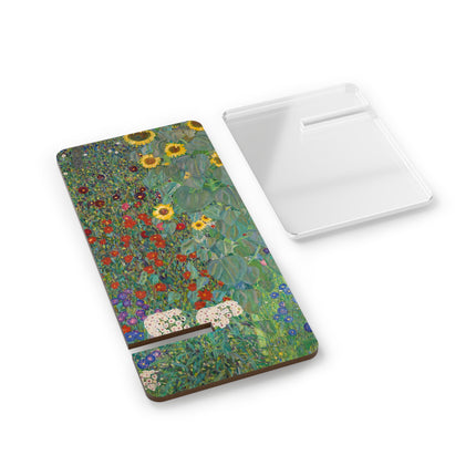 Farm Garden with Sunflowers by Gustav Klimt Mobile Display Stand for Smartphones