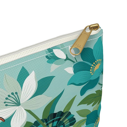 🐉🌿 The Dragon Keeper Accessory Pouch – Art Deco Floral Fantasy