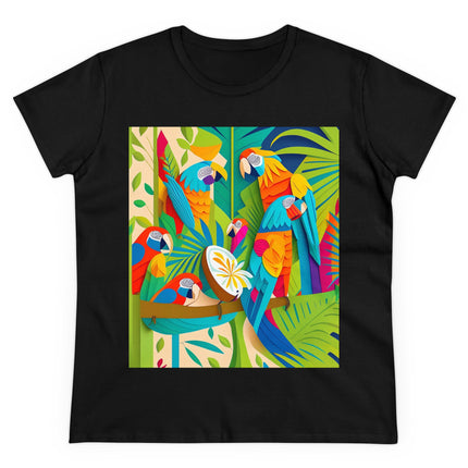 Colorful Macaws Women's Midweight Cotton Tee