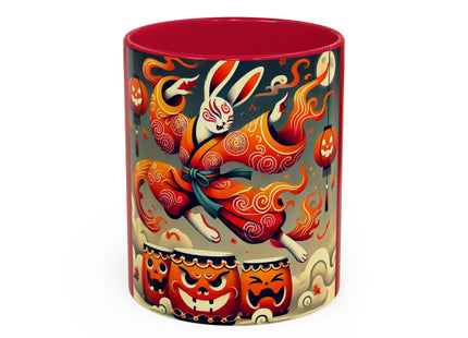 Jack-O’-Lantern Drums & The Kabuki Rabbit Colorful Mugs (11oz, 15oz)