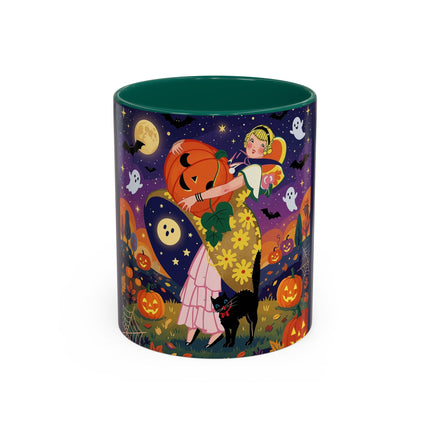 🎃🐈‍⬛ The Pumpkin Moon Embrace Colorful Mug – Whimsical Halloween Charm