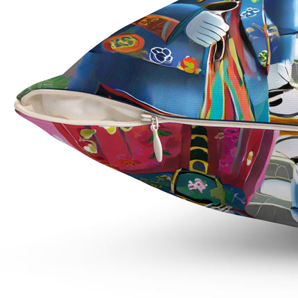 Cyber Punk Robots Spun Polyester Square Pillow