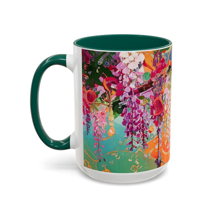 Golden Wisteria Elegance Colorful Mugs (11oz, 15oz)