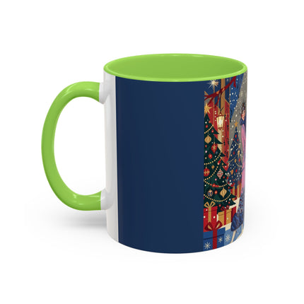 🎩🎄 Christmas Eve Promenade Colorful Mug – Art Deco Holiday Elegance