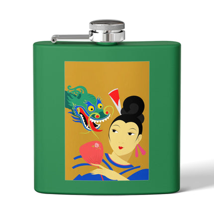 Dragon Fan Flask – Bold Chinese Fantasy & Elegant Strength