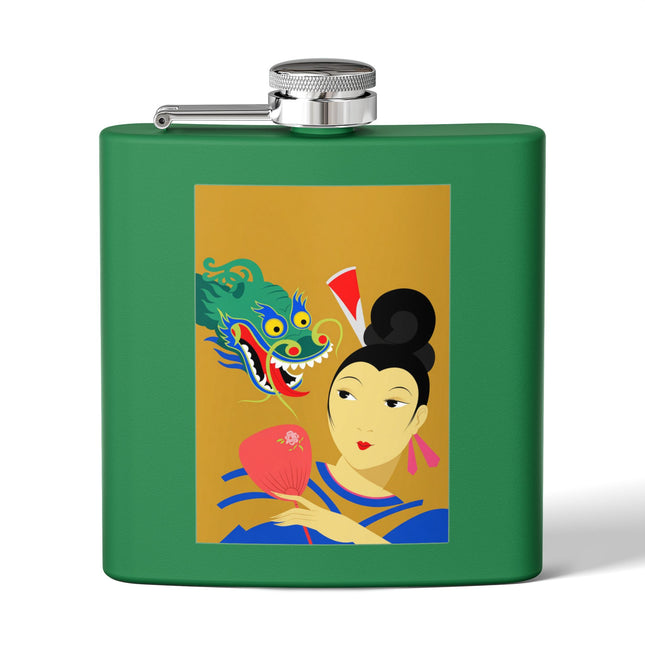 Dragon Fan Flask – Bold Chinese Fantasy & Elegant Strength