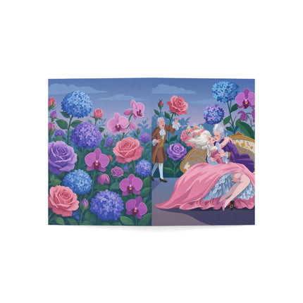 🌹💌 The Secret Garden Embrace Greeting Card – Romantic Rococo Floral Fantasy