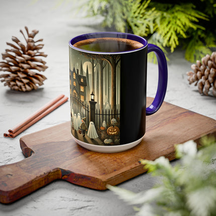Ghostly Welcome – A Halloween Night Colorful Mugs (11oz, 15oz)