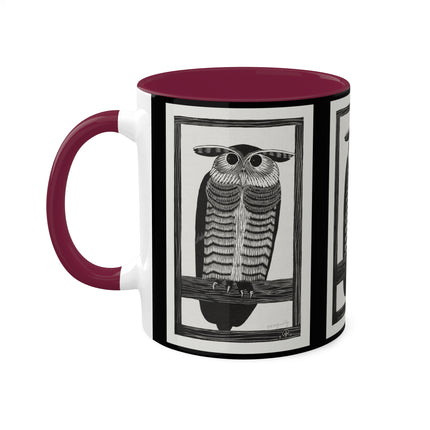 Horned Owl by Samuel Jessurun de Mesquita Colorful Mugs, 11oz