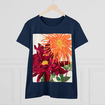 Dahlia Flower by Tanigami Kônan Women's Midweight Cotton Tee