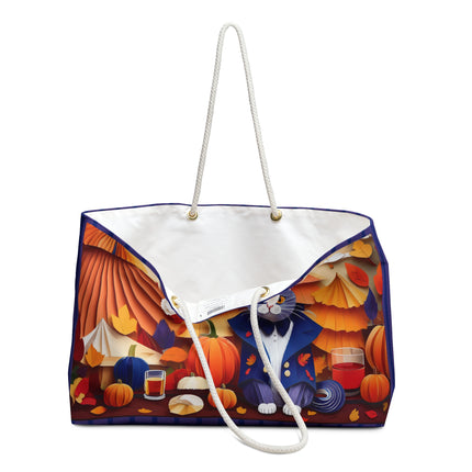 British Shorthair at an Autumn Market Weekender Bag