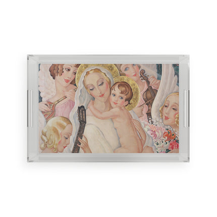 Madonna with Child Surrounded by Musical Angels by Gerda Wegener Acrylic Serving Tray