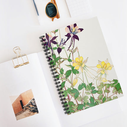 Aquilegia Flower by Tanigami Kônan Spiral Notebook - Ruled Line