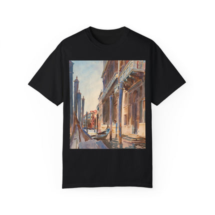 Gondola Moorings on the Grand Canal by John Singer Sargent  Unisex Garment-Dyed T-shirt