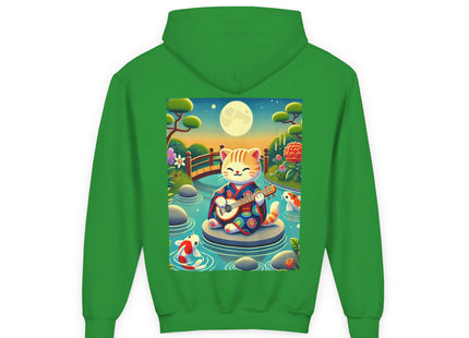 Melodic Kitten by the Koi Pond Youth Heavy Blend Hooded Sweatshirt