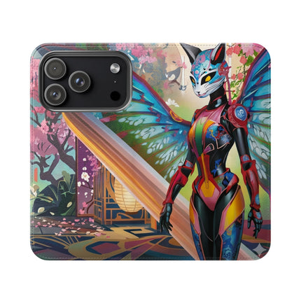 🦊🦋 Cyber Kitsune Butterfly Guardian Phone Case – Neon Magic & Digital Dreams