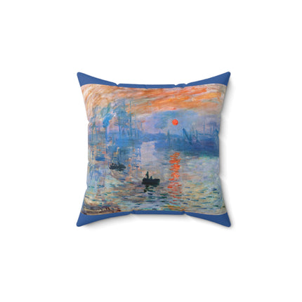 Sunrise by Claude Monet Spun Polyester Square Pillow