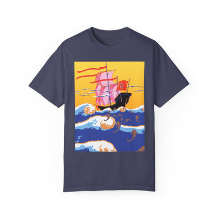 Golden Seas and Whimsical Dreams Unisex Garment-Dyed T-shirt