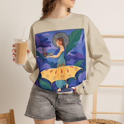 🦋🌿 The Butterfly Garden Offering Crewneck Sweatshirt – Art Deco Botanical Fantasy