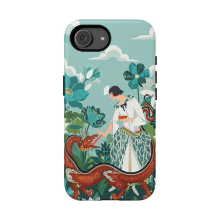 🐉🌿 The Dragon Keeper Phone Case – Art Deco Floral Fantasy
