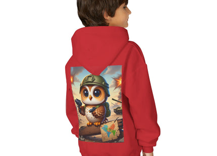 Owl on the Front Lines Youth Heavy Blend Hooded Sweatshirt