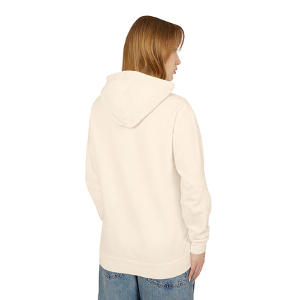 🌸❄️ Winter Flower Girl Unisex Lightweight Hooded Sweatshirt – Art Deco Floral Fantasy