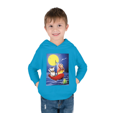 Embarking on a Moonlit Journey Toddler Pullover Fleece Hoodie