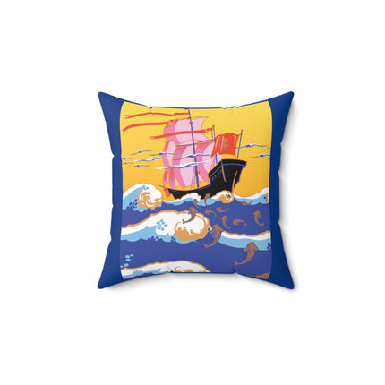 Golden Seas and Whimsical Dreams Spun Polyester Square Pillow