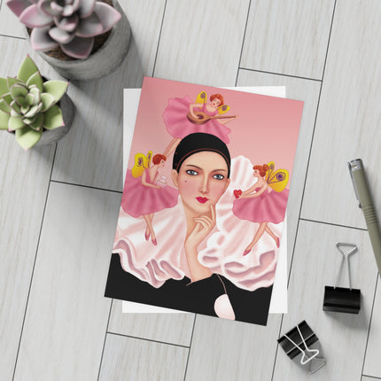 Pierrot & Fairies Dressed in Pink by Sofia Chiostri Postcard Bundles (envelopes included)