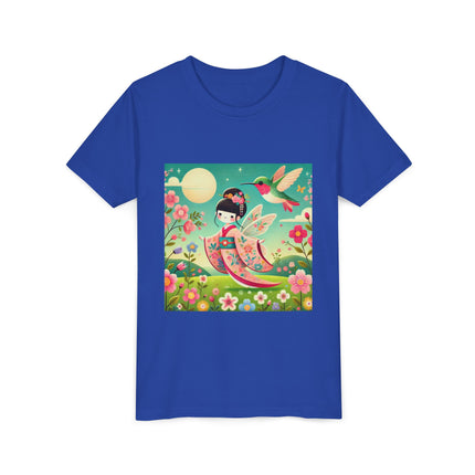 Geisha Fairy and the Hummingbird Blossom Youth Short Sleeve Tee