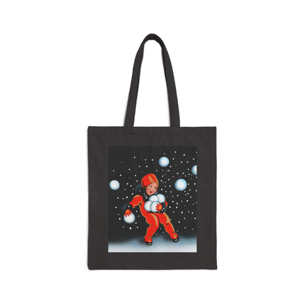 Festive Snowball Cotton Canvas Tote Bag