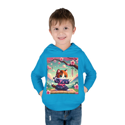 Samurai Kitten Toddler Pullover Fleece Hoodie