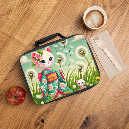 Geisha Kitten and the Dandelion Wish Lunch Bag – Gentle Wish & Quiet Wonder