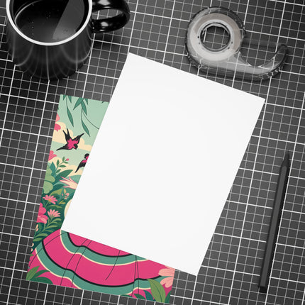 🐦🌺 The Garden Of Flying Birds Postcards With Envelopes – Art Deco Floral Whimsy