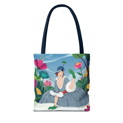 🌺🦚 The Lady Of The Peacock Garden Tote Bag – Art Deco Floral Fashion