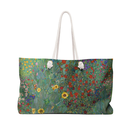 Farm Garden with Sunflowers by Gustav Klimt Weekender Bag