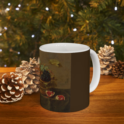 Basket of Grapes and a Pomegranate by Jacob van Hulsdonck Ceramic Mug 11oz