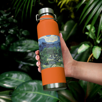 Olive Trees by Vincent Van Gogh Copper Vacuum Insulated Bottle, 22oz