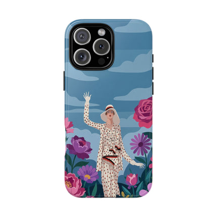 🌺👒 The Grand Flower Promenade Phone Case – Art Deco Fashion Illustration