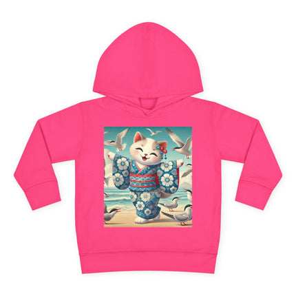Geisha Kitten by the Seaside Toddler Pullover Fleece Hoodie