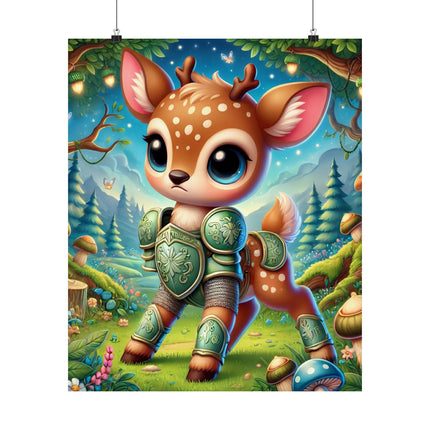 🦌🛡️ Fawn Defender Matte Vertical Poster – Woodland Courage & Fairytale Adventure