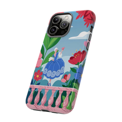 🌺🪭 The Lady Of The Grand Flower Terrace Phone Case – Art Deco Garden Elegance